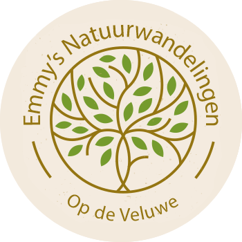 Logo van Emmy's Natuurwandelingen. Met Emmy als gids wandelen op de Veluwe